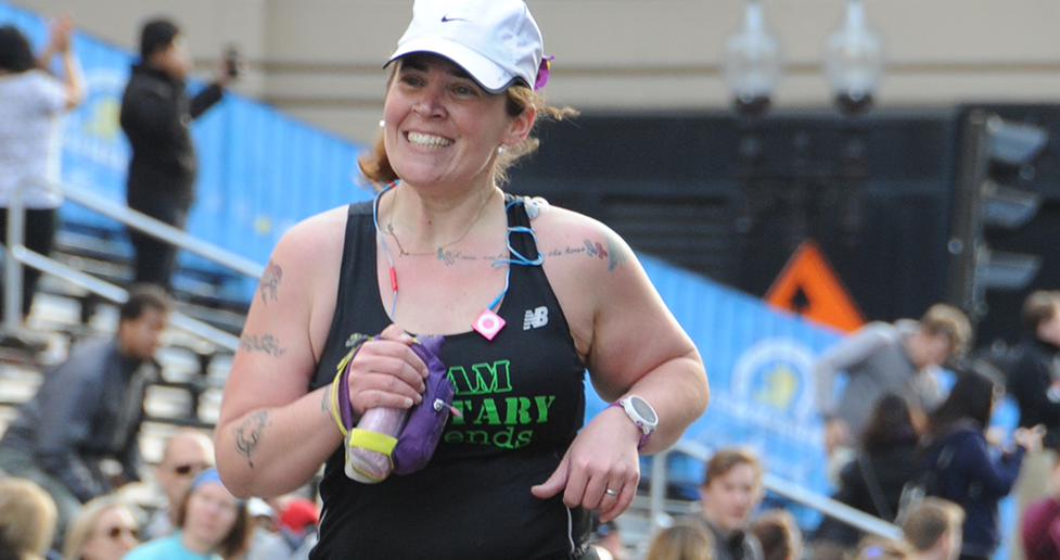 Woman running race